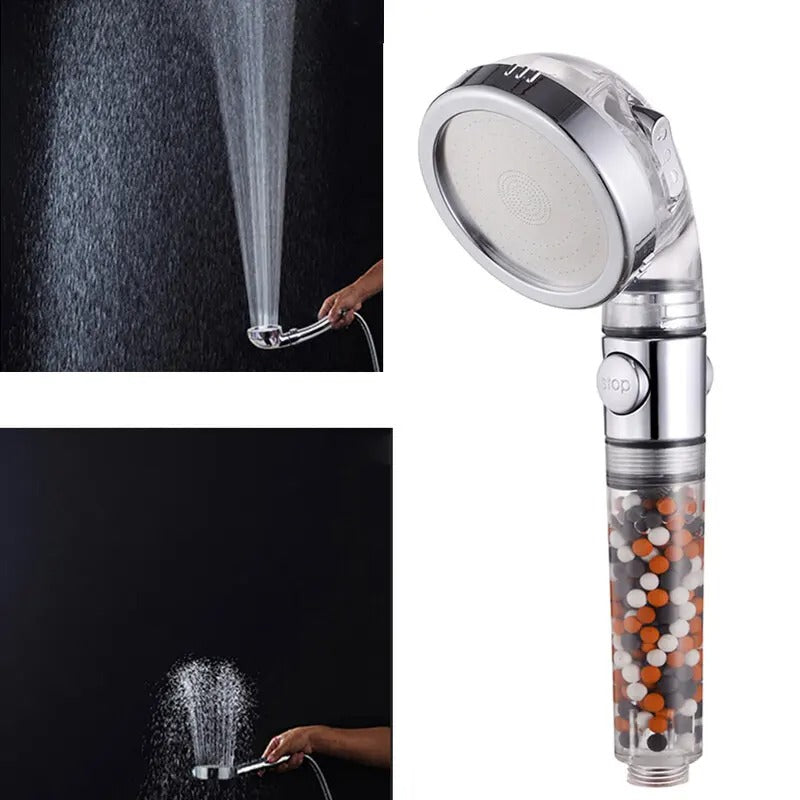 LED Anion Shower Head Rainfall SPA Temperature Control Shower